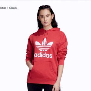 NEW Adidas Trefoil Hoodie, Pink/Red, Size: S